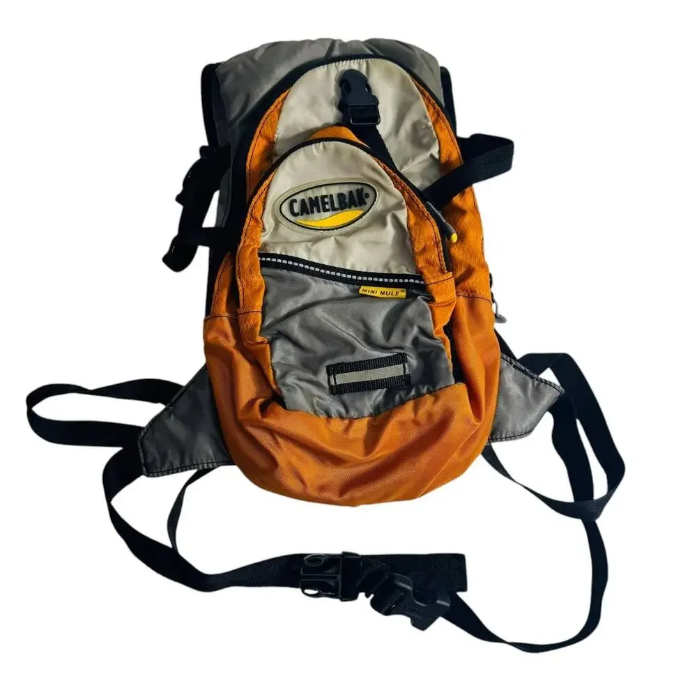 Camelbak Mini Mule Hydration Backpack Orange Gray Hiking Cycling Pack